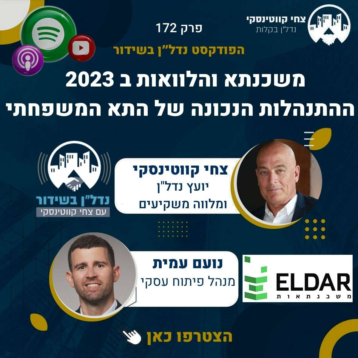 משכנתאות/הלוואות 2023-ההתנהלות הנכונה של התא המשפחתי-פרק 172, צחי מארח את אלדר משכנתאות