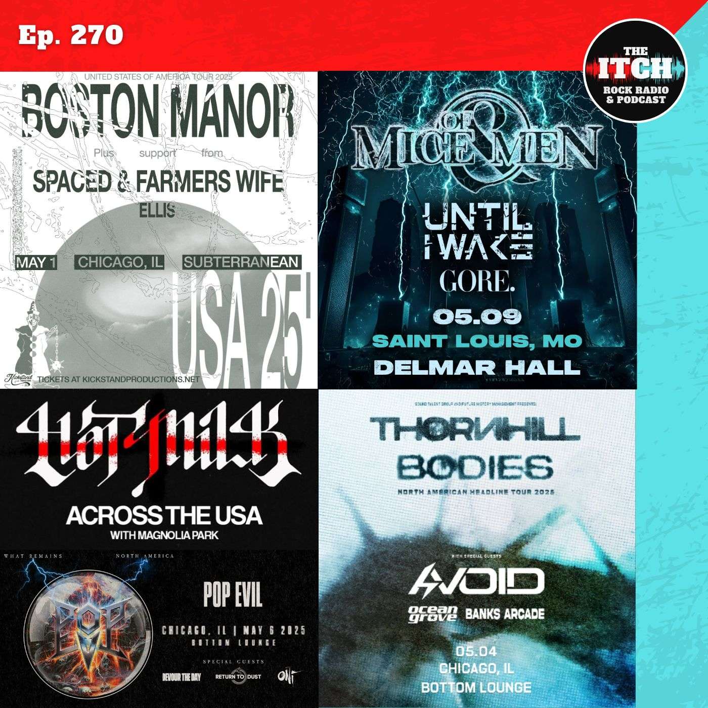 E270 Concert Catch-up: Boston Manor, Ocean Grove, Hot Milk, Pop Evil, Gore., and more!