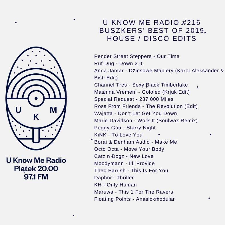 S1E218 - U Know Me Radio #218 - Buszkers' Best Of 2019 - House / Disco Edits