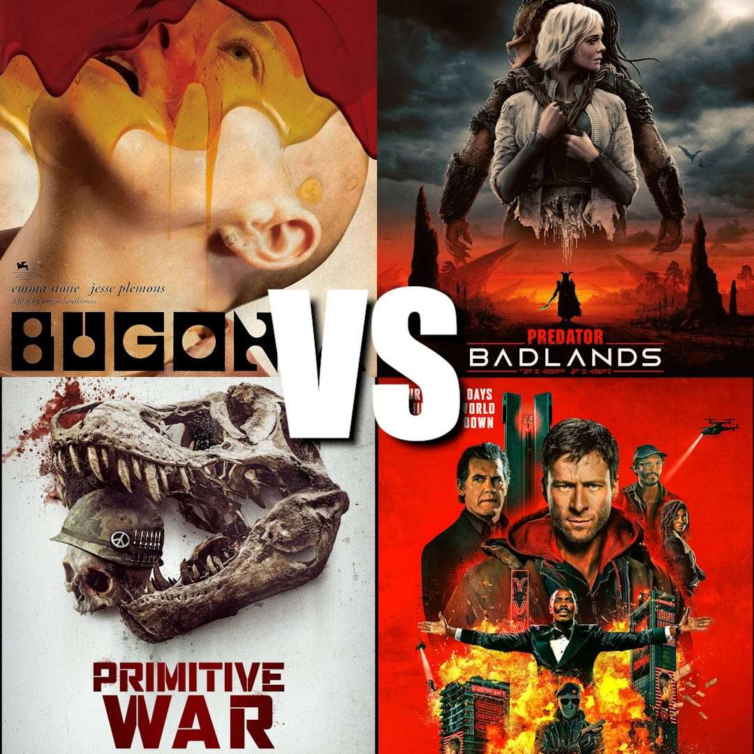 296. CINEMA!!! The Running Man, Predator Badlands, Bugonia, The Choral, Primitive War, Nuremberg,