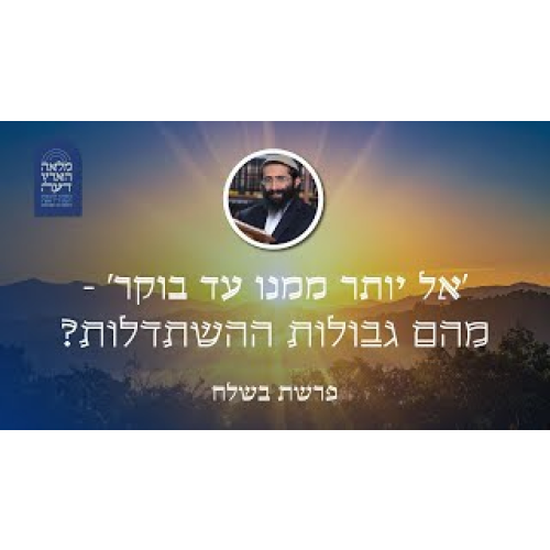 פרשת בשלח • 'אל יותר ממנו עד בוקר' - מהם גבולות ההשתדלות? episode artwork