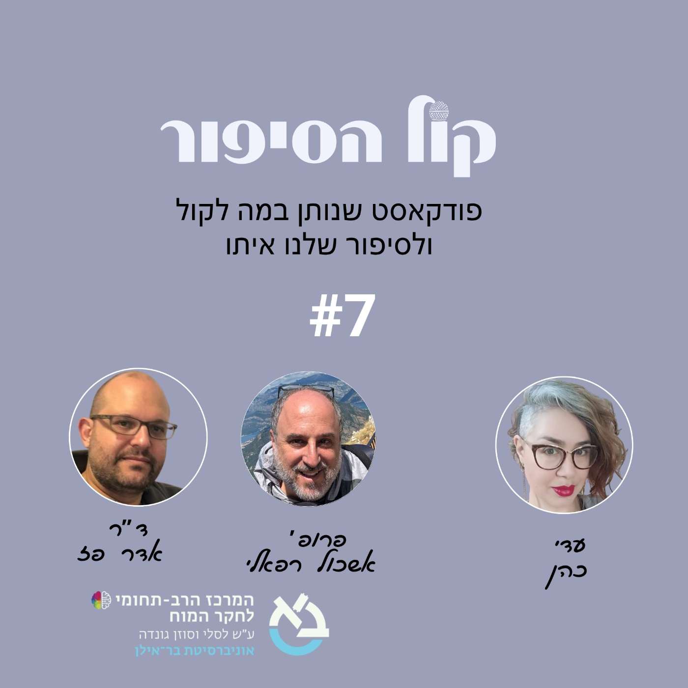 פודקאסט קול הסיפור פרק 7 - חקר שימוש במאפיינים קוליים והבעות פנים בחדר הטיפולים עם פרופ' אשכול רפאלי וד"ר אדר פז פודקאסט קול הסיפור פרק 7 - חקר שימוש במאפיינים קוליים והבעות פנים בחדר הטיפולים עם פרופ' אשכול רפאלי וד"ר אדר פז