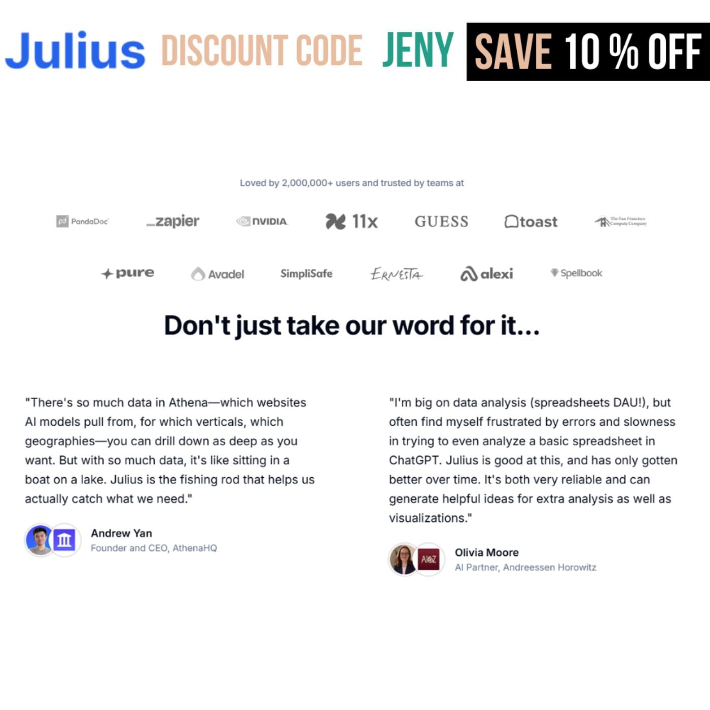 Julius ai Discount Code JENY - Get extra 10% OFF all pricing podcast artwork