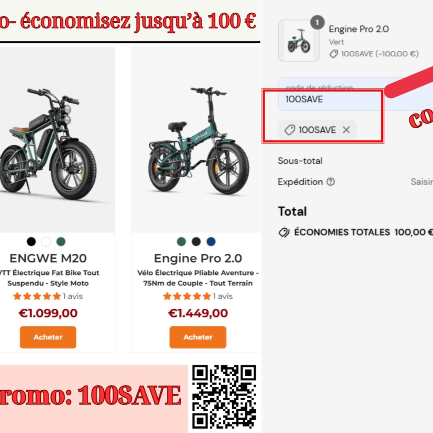 Code promo Engwe : 100SAVE Verified – profitez dès aujourd’hui de 10 % de réduction