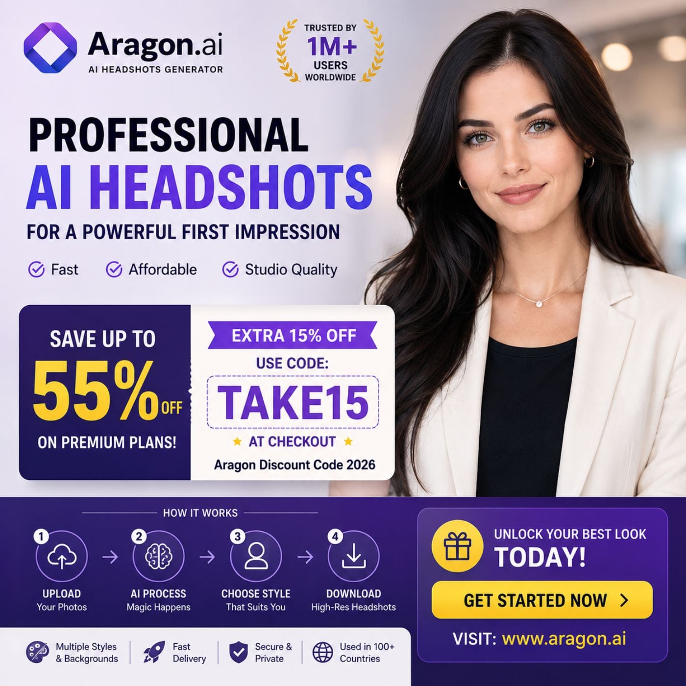 sale Aragon Discount Code 2026: TAKE15 – Save up to 55% Off the Best AI Headshot Solution in 2026 podcast artwork