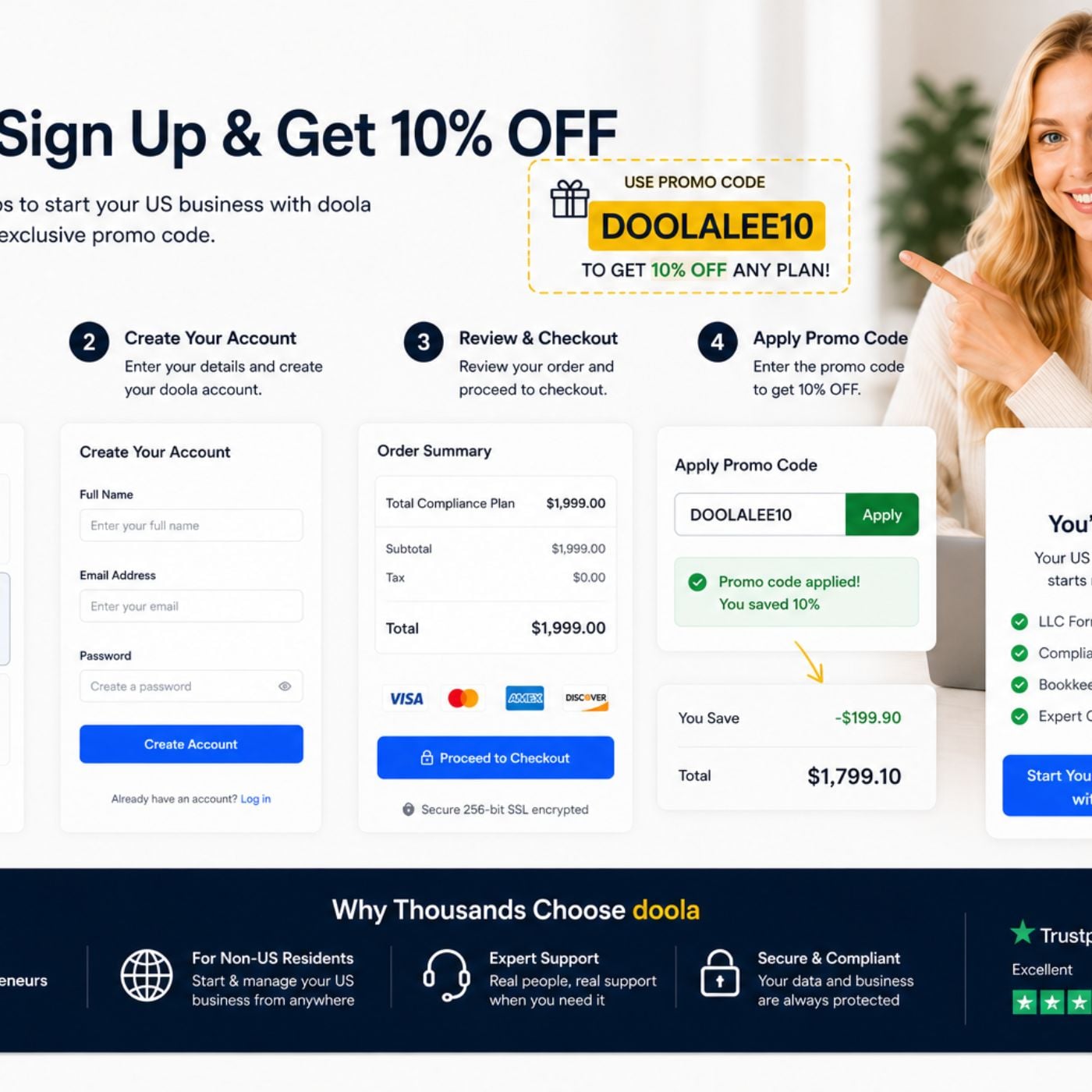 Sale Doola Discount Code: DOOLALEE10 – Save Up To 30% Off in 2026