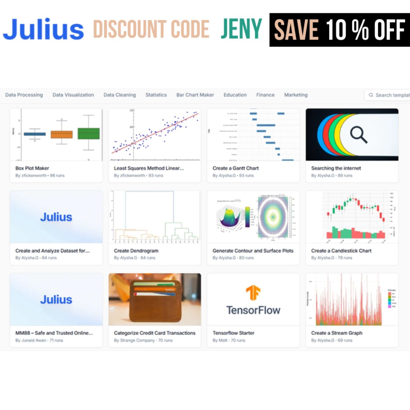 Julius AI Discount Code JENY - Unlock Extra 10% OFF AI Charts - 2026 podcast artwork