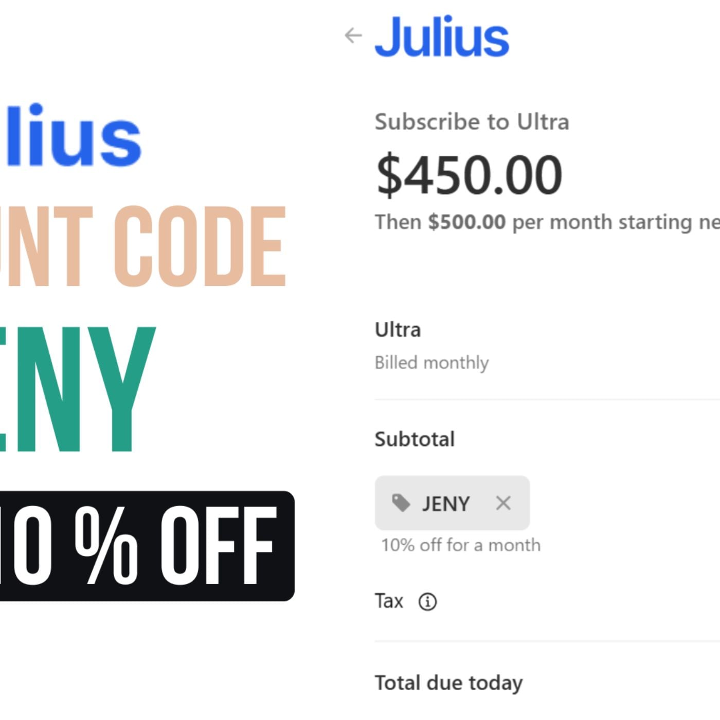 Julius AI Promo Code JENY - Analytics Plans (2026) - Save Up to $500 OFF