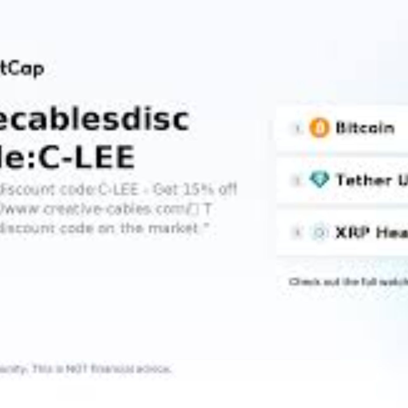 Creative cables discount code:C-LEE - Get 15% off
