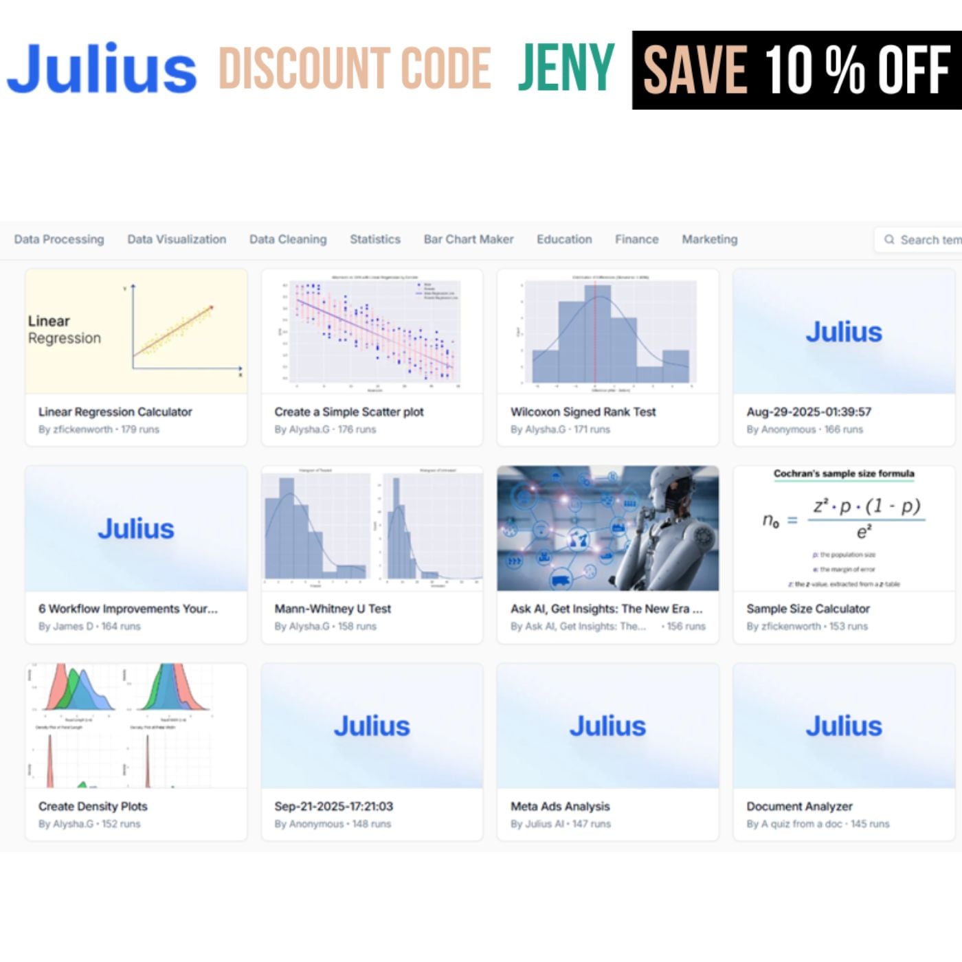 Julius AI Promo Code JENY (Save up to $500) - AI Notebook Savings Revealed - 2026