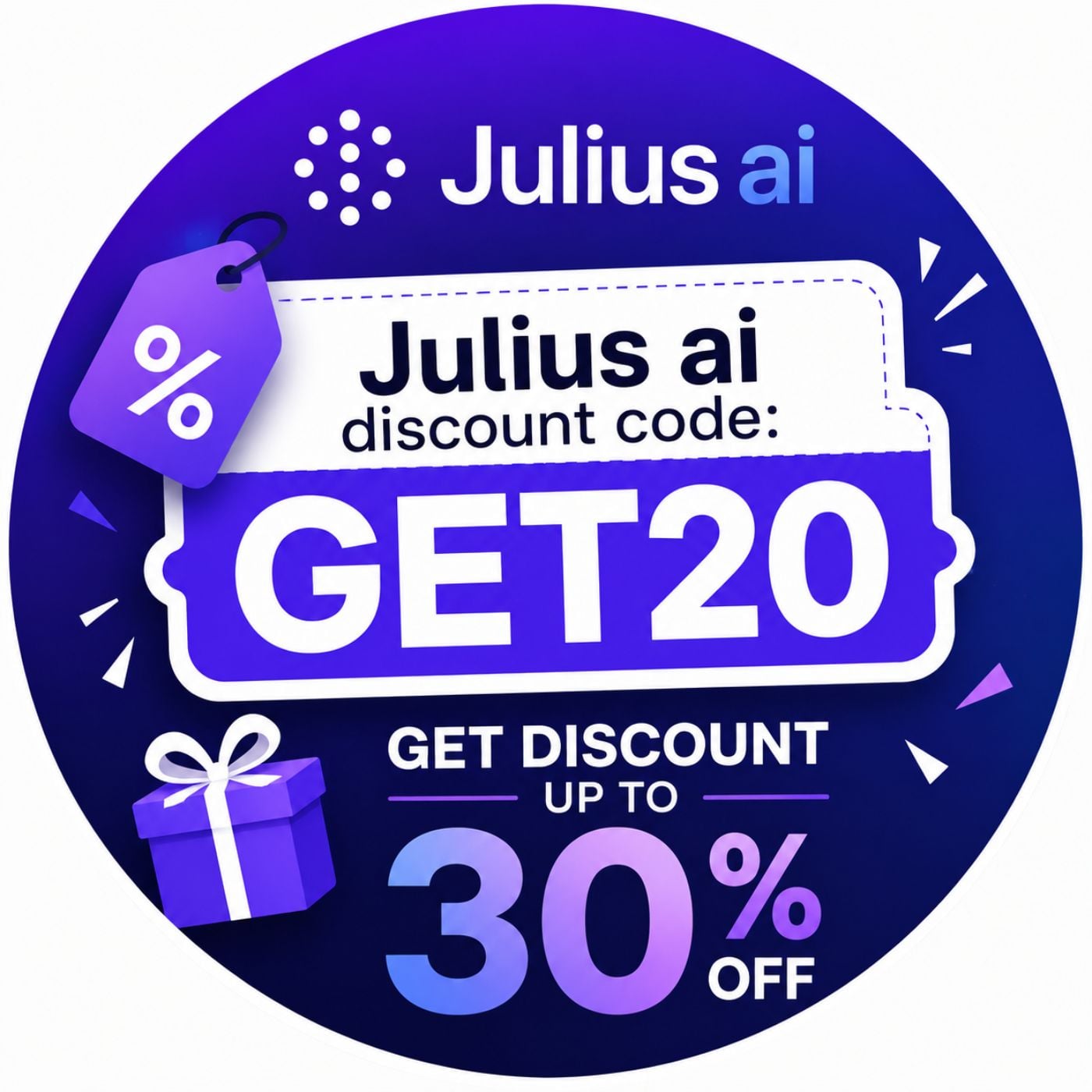 Julius AI discount code: GET20 – Enjoy up to 30% off podcast artwork