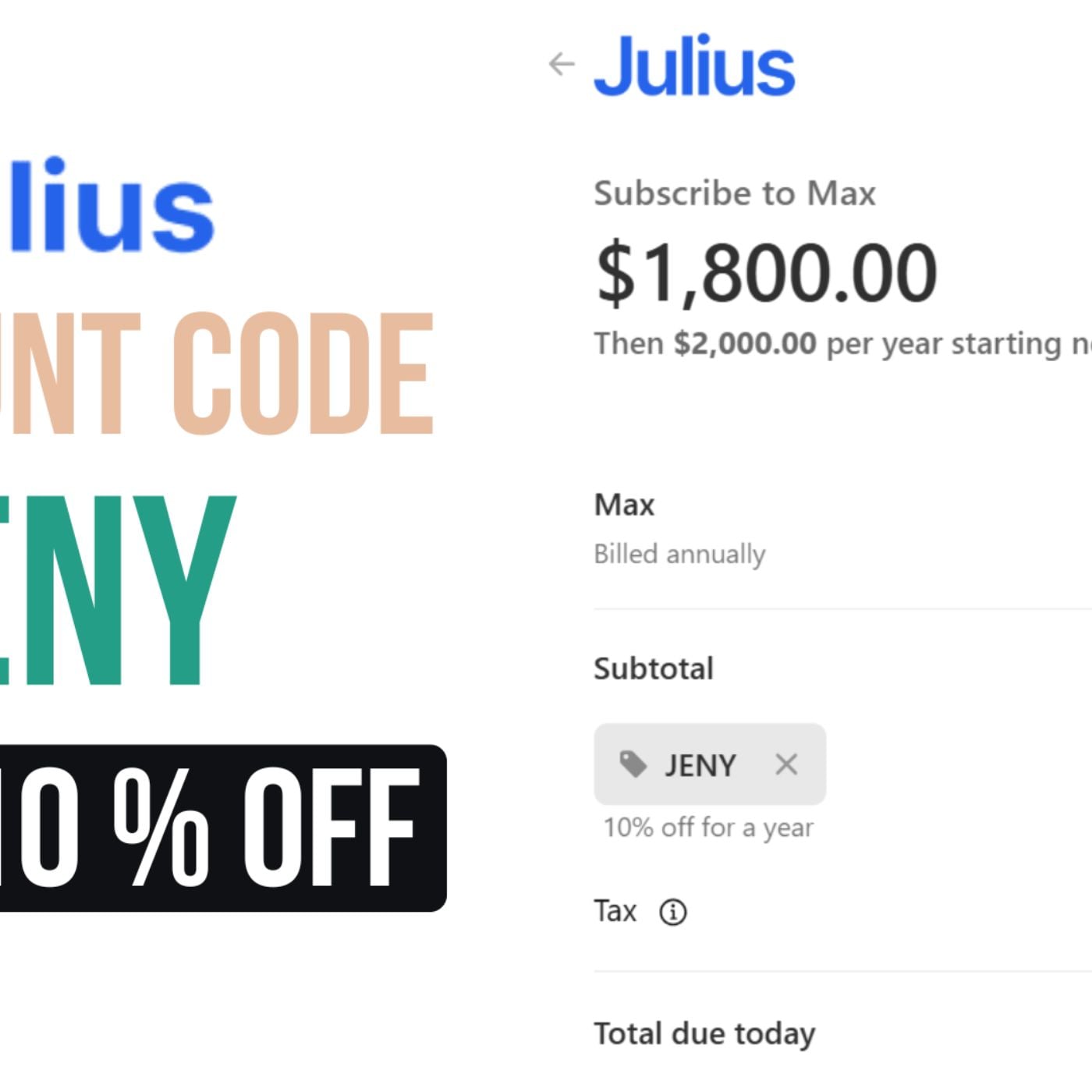 Julius AI Promo Code JENY - 2026 - Save Up to $500 OFF Enterprise Dashboards