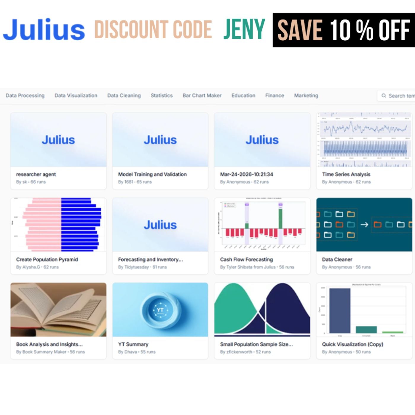 All plans - Julius ai Discount Code JENY - Extra 10% OFF podcast artwork