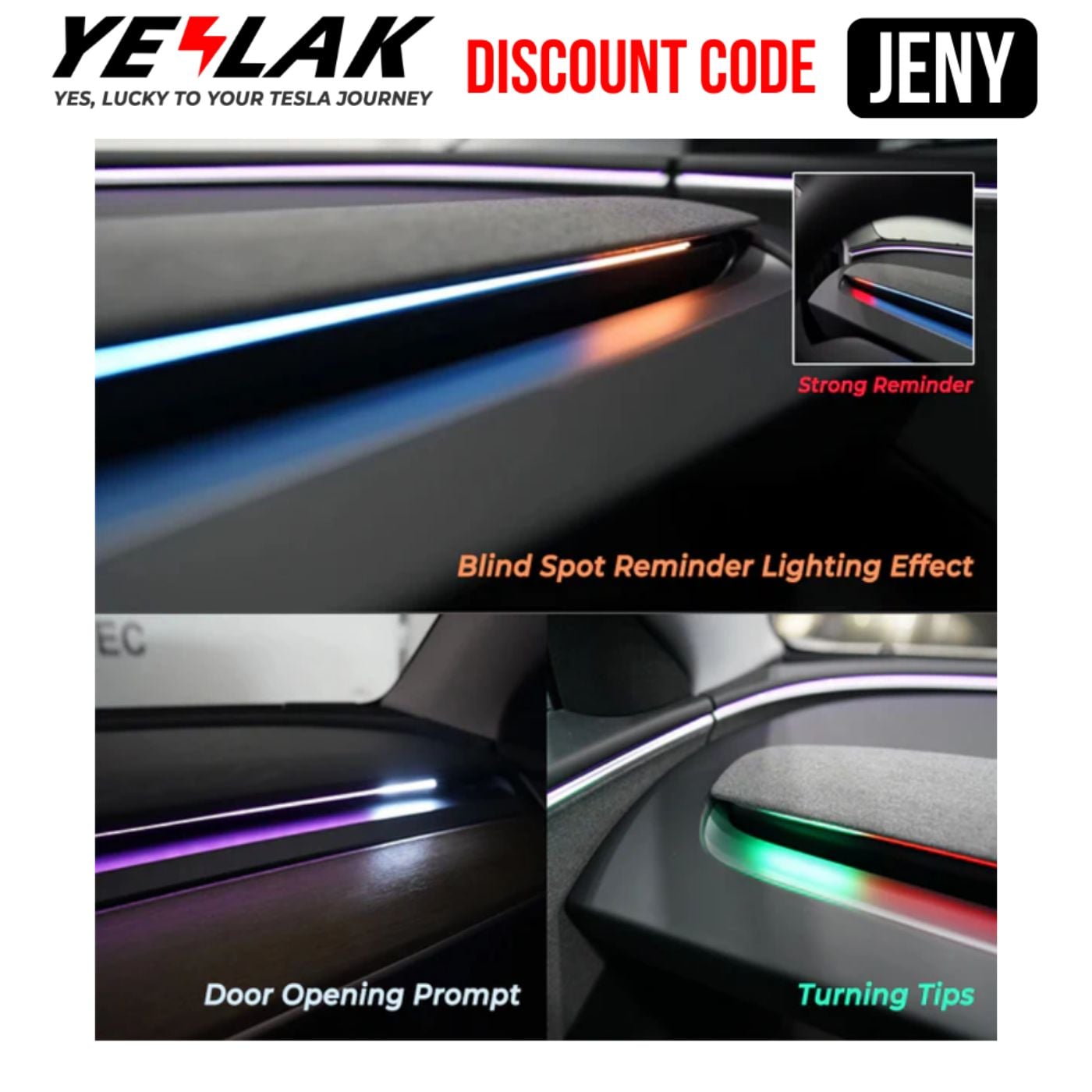 Yeslak Discount Code JENY for up to 40% OFF – Upgrade Your Tesla Cabin for Less in 2026