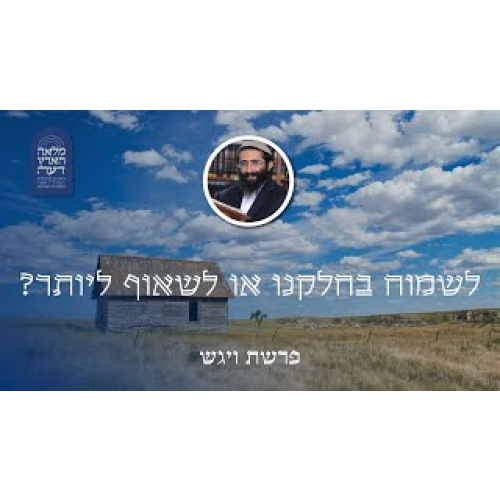 פרשת ויגש • לשמוח בחלקנו או לשאוף ליותר?