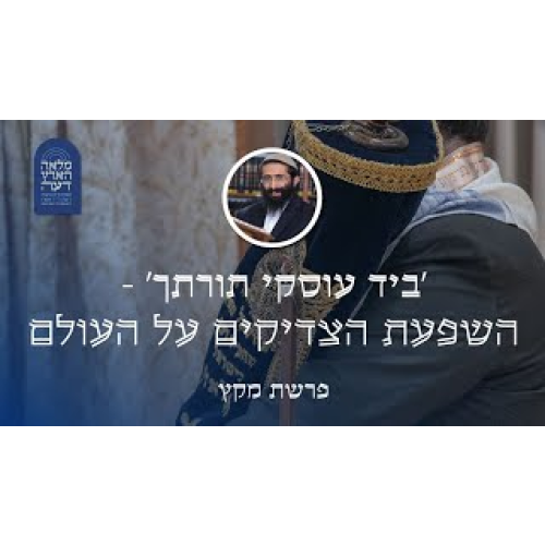 פרשת מקץ • 'ביד עוסקי תורתך' - השפעת הצדיקים על העולם